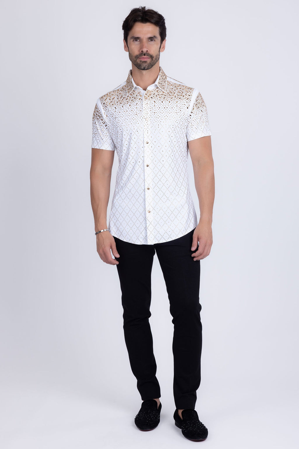 Trivon Rhinestone Short Sleeve Shirt