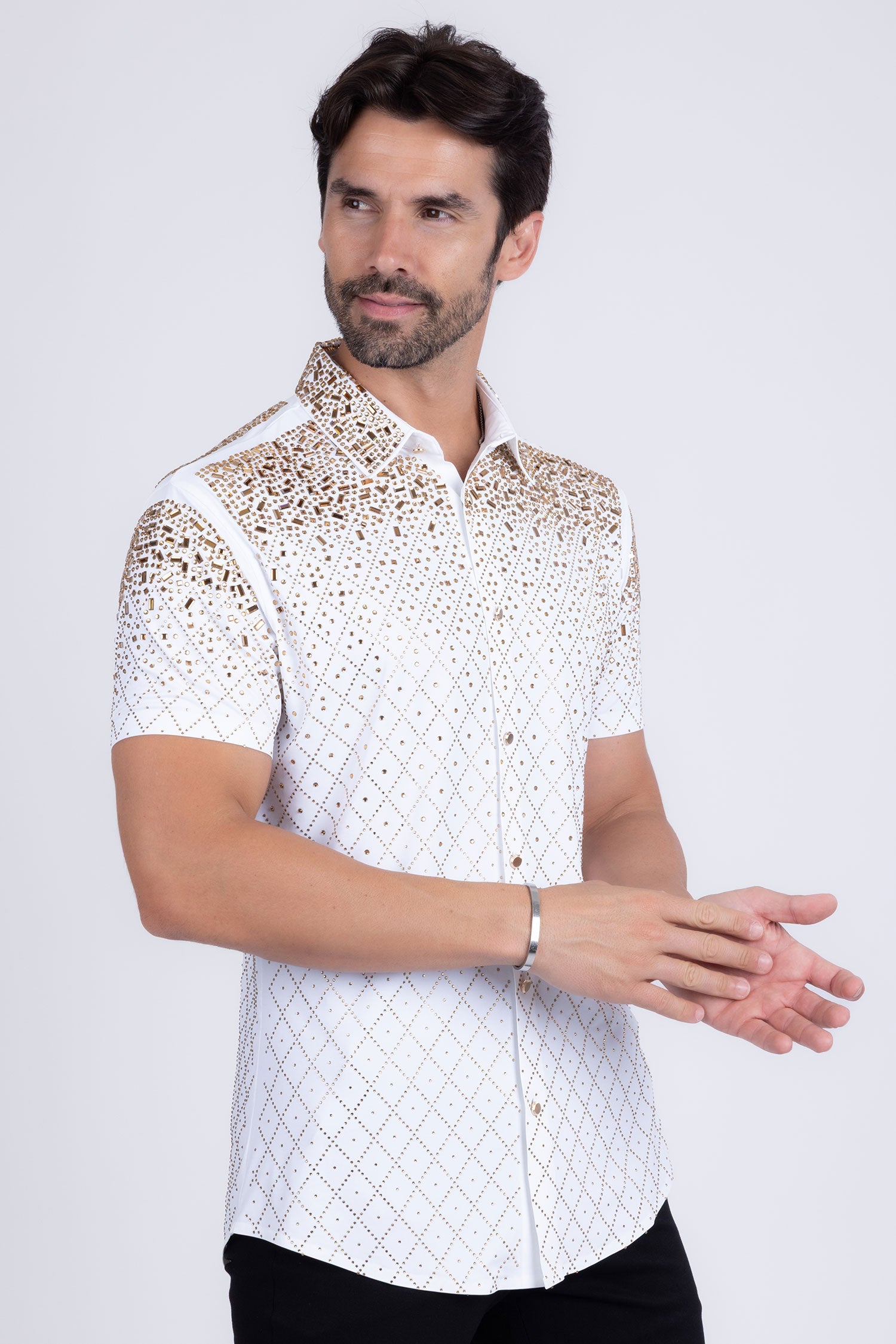 Trivon Rhinestone Short Sleeve Shirt
