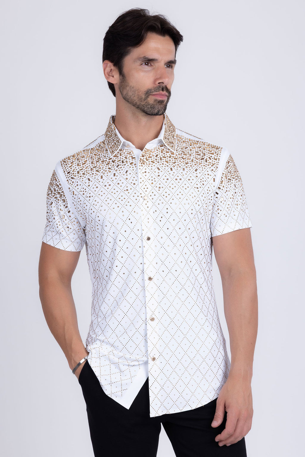Trivon Rhinestone Short Sleeve Shirt