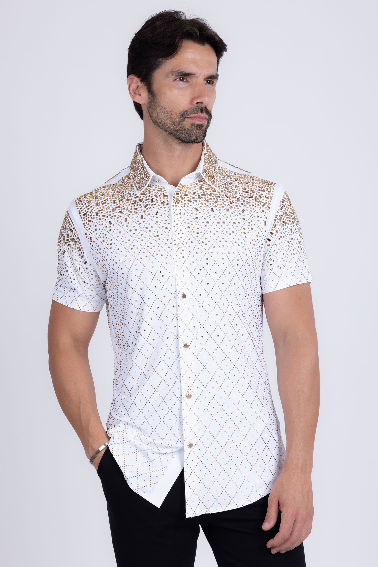 Trivon Rhinestone Short Sleeve Shirt
