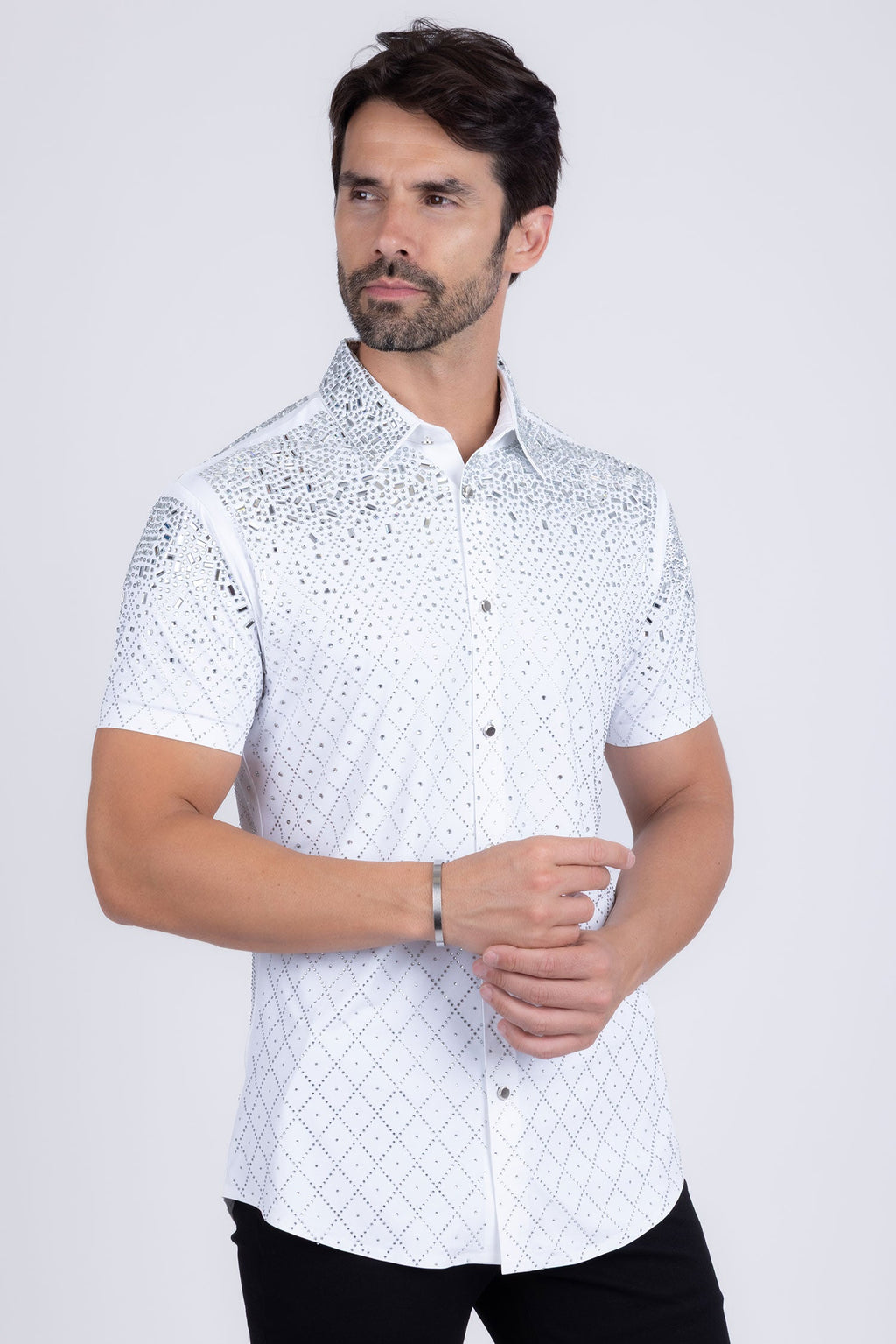 Trivon Rhinestone Short Sleeve Shirt