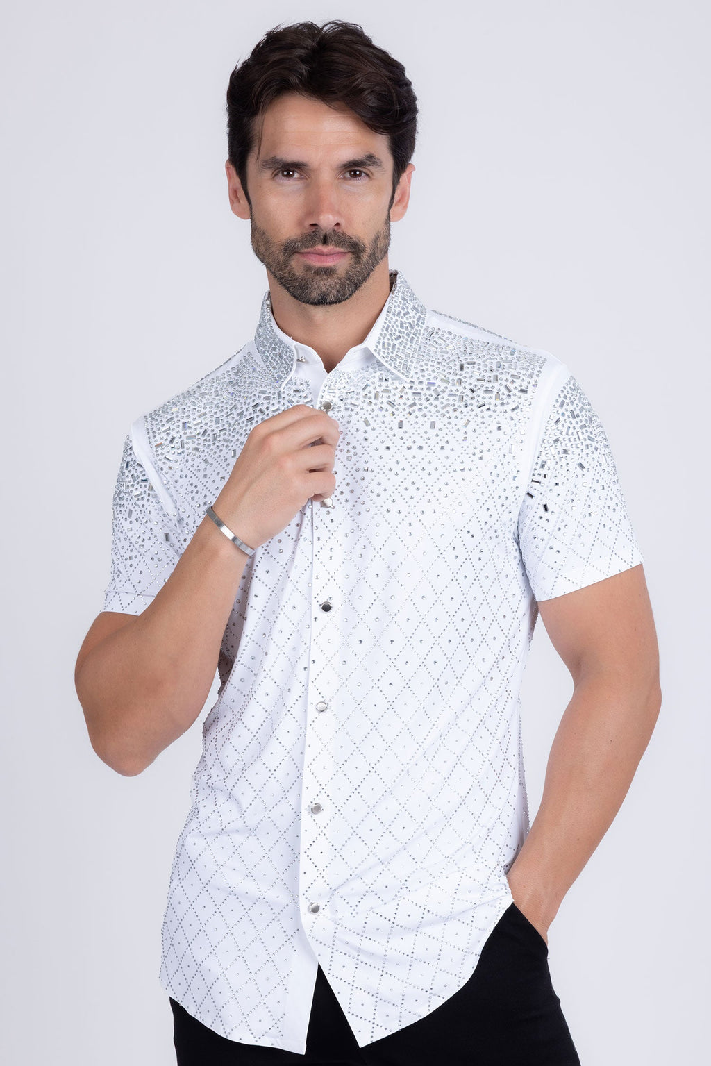 Trivon Rhinestone Short Sleeve Shirt
