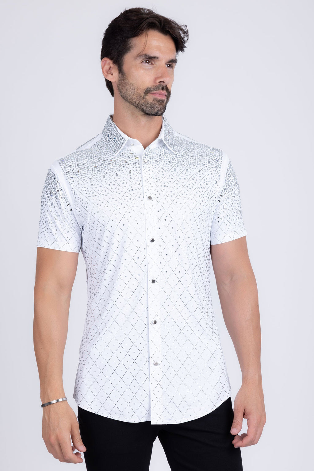 Trivon Rhinestone Short Sleeve Shirt