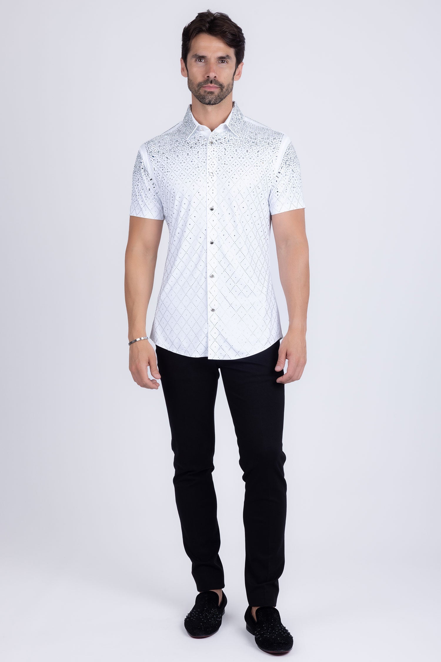 Trivon Rhinestone Short Sleeve Shirt