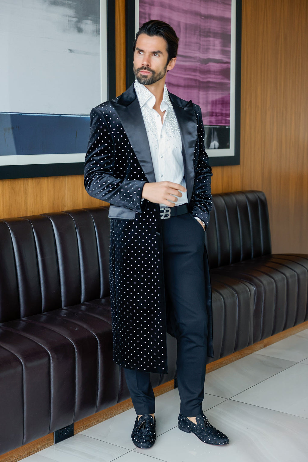 Fancylap Rhinestone Long Coat