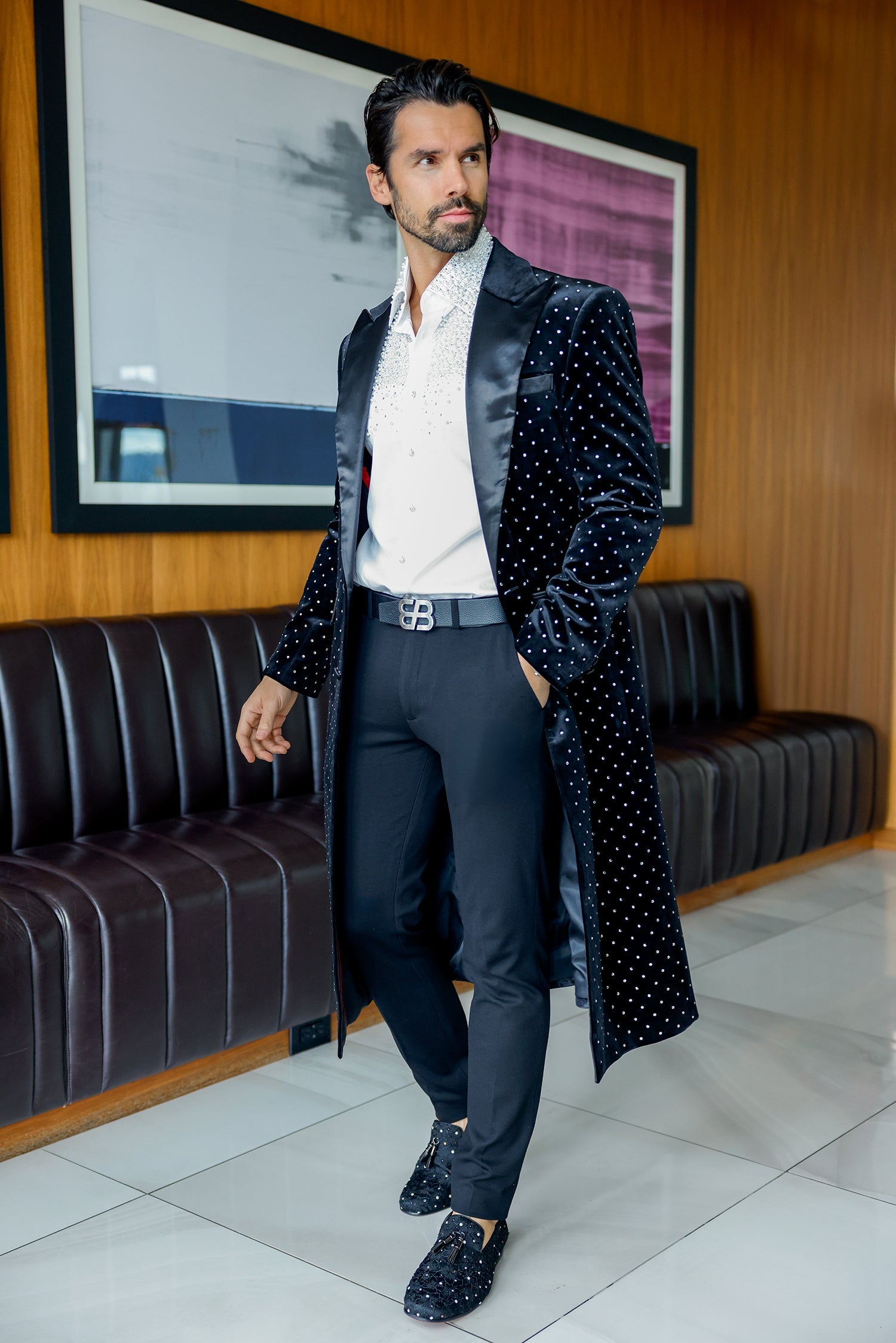 Fancylap Rhinestone Long Coat