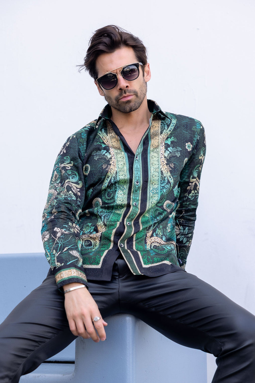 Lively Fancy Rhinestone Long Sleeve Shirt