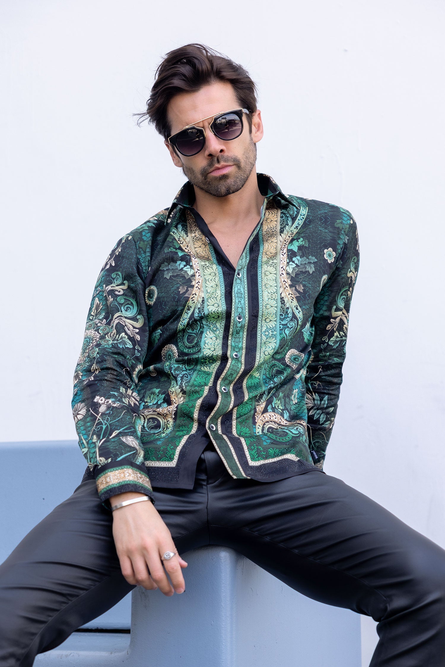 Lively Fancy Rhinestone Long Sleeve Shirt