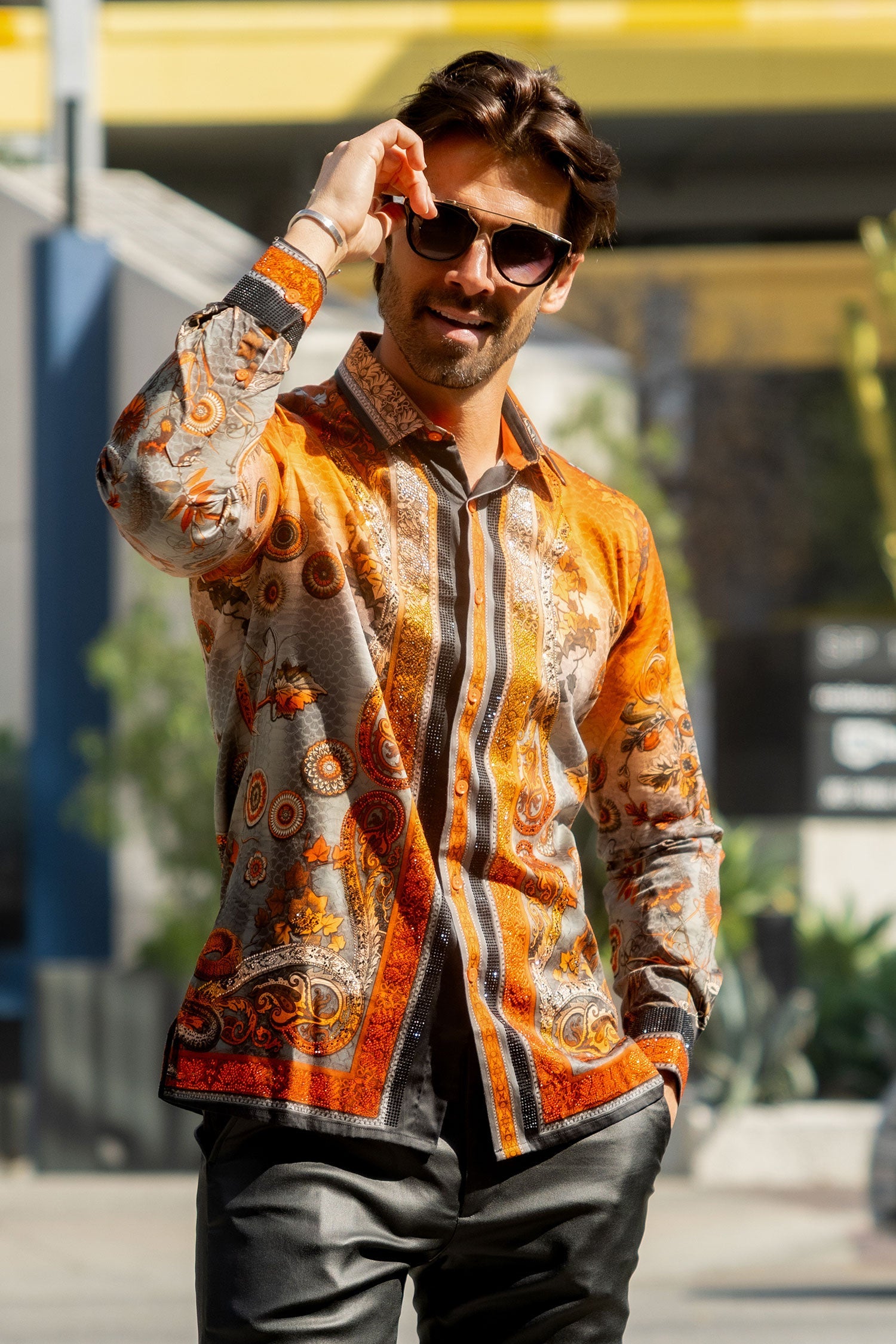 Lively Fancy Rhinestone Long Sleeve Shirt