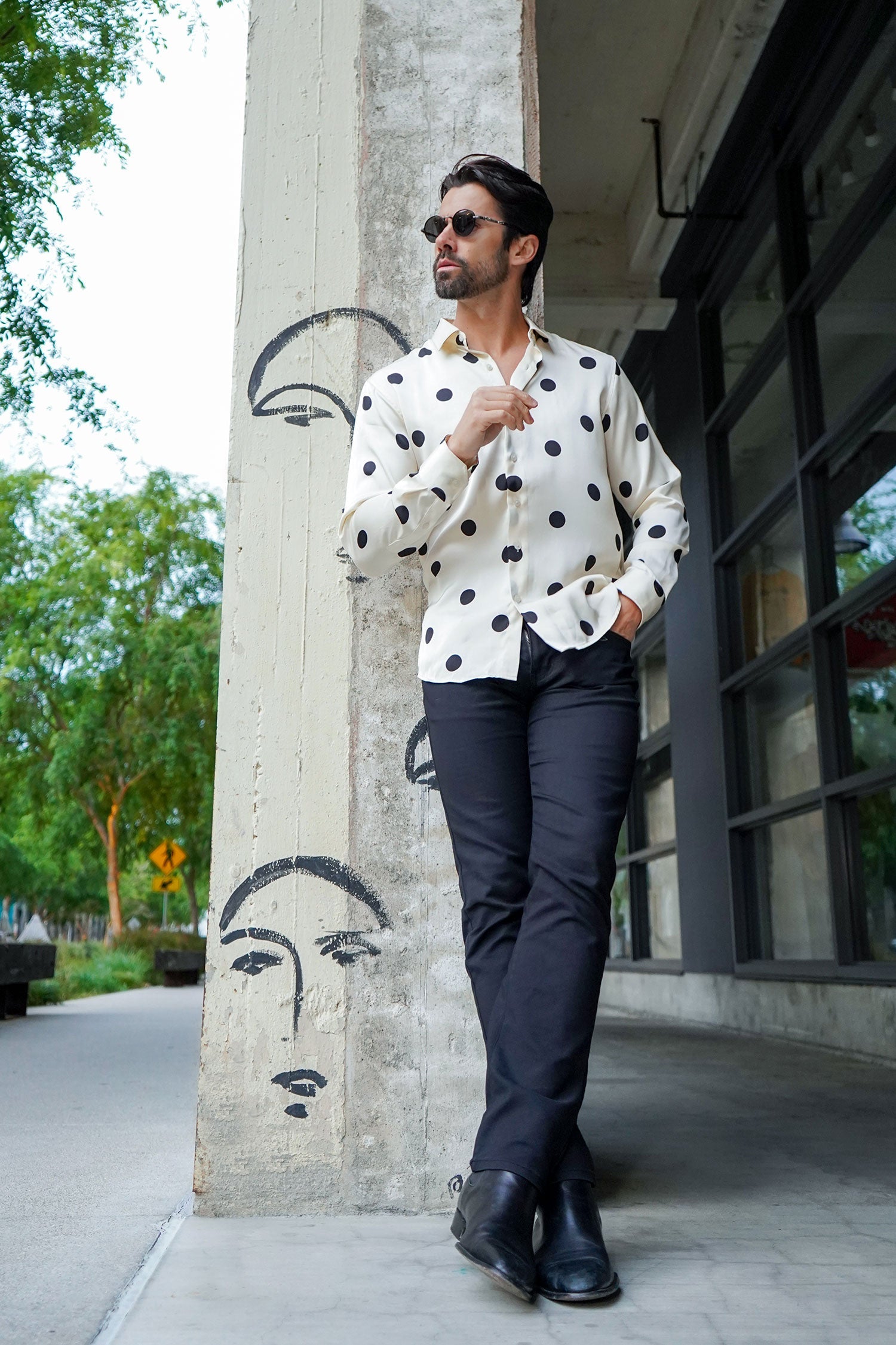 Macau Polka Dots Long Sleeve Shirt