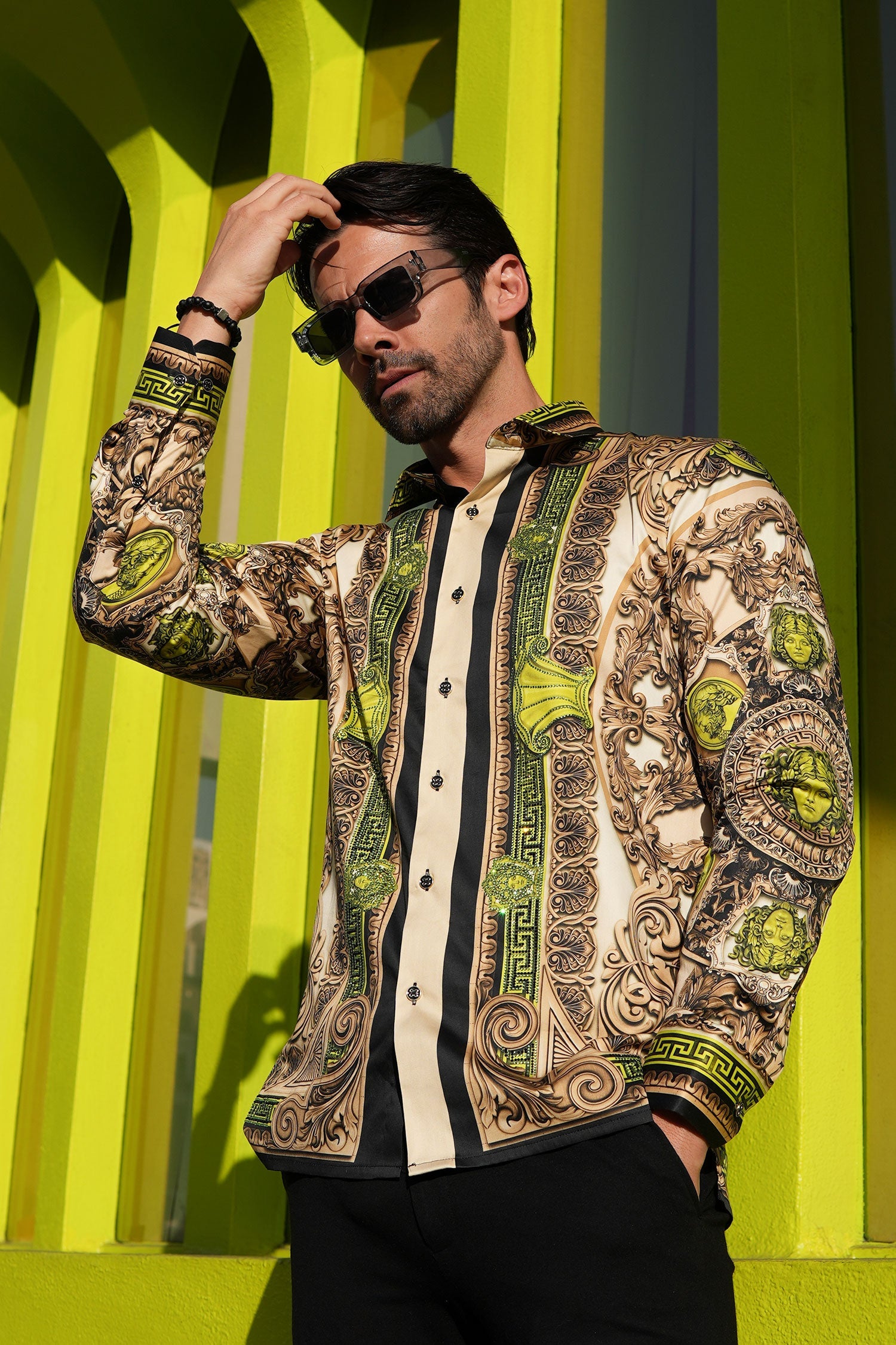 Flamboyant Trend Rhinestone Long Sleeve Shirt