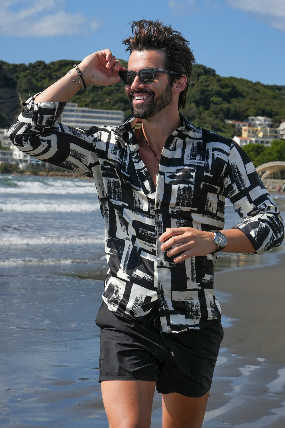 Prague Geometric Long Sleeve Shirt