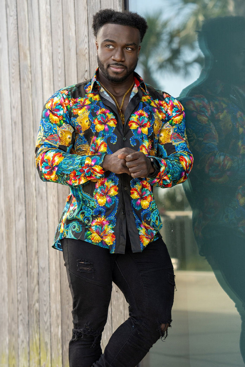 Flickerfad Rhinestone Long Sleeve Shirt