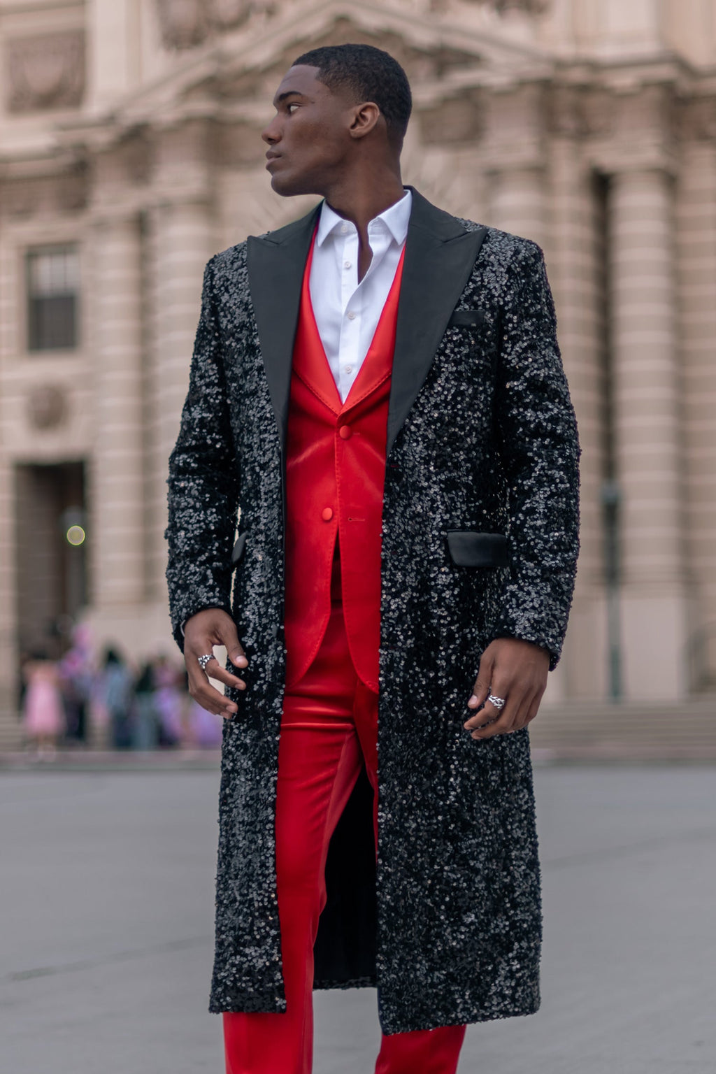 Tovira Sequin Long Coat