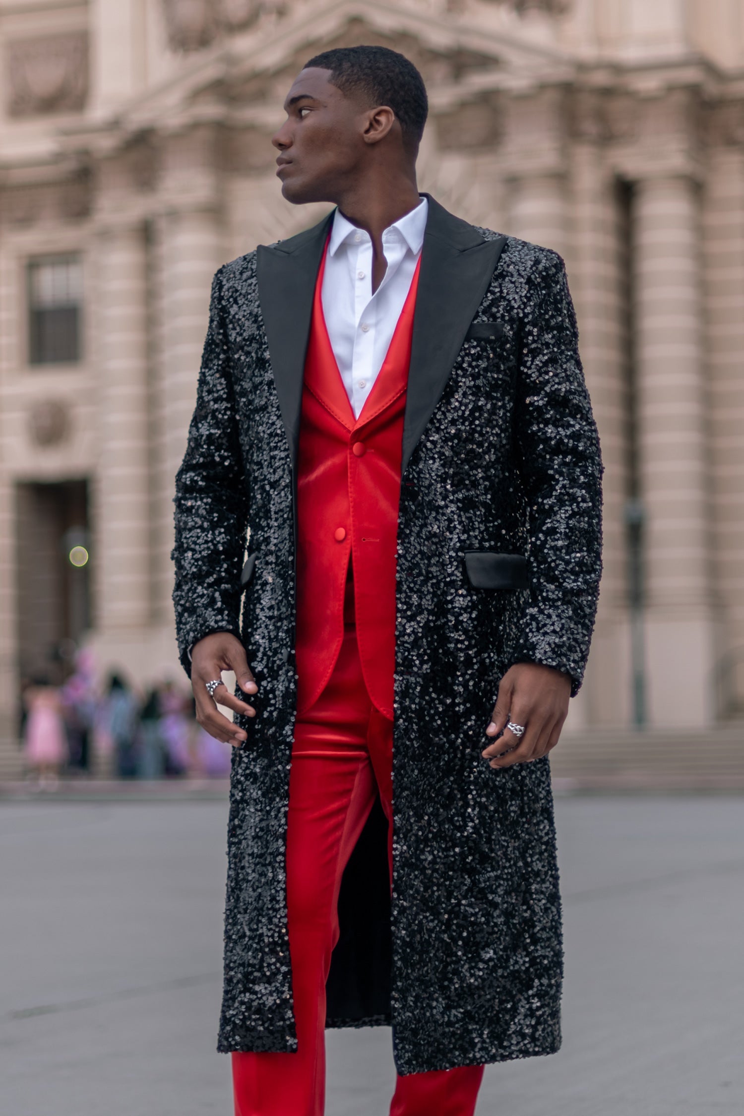 Tovira Sequin Long Coat