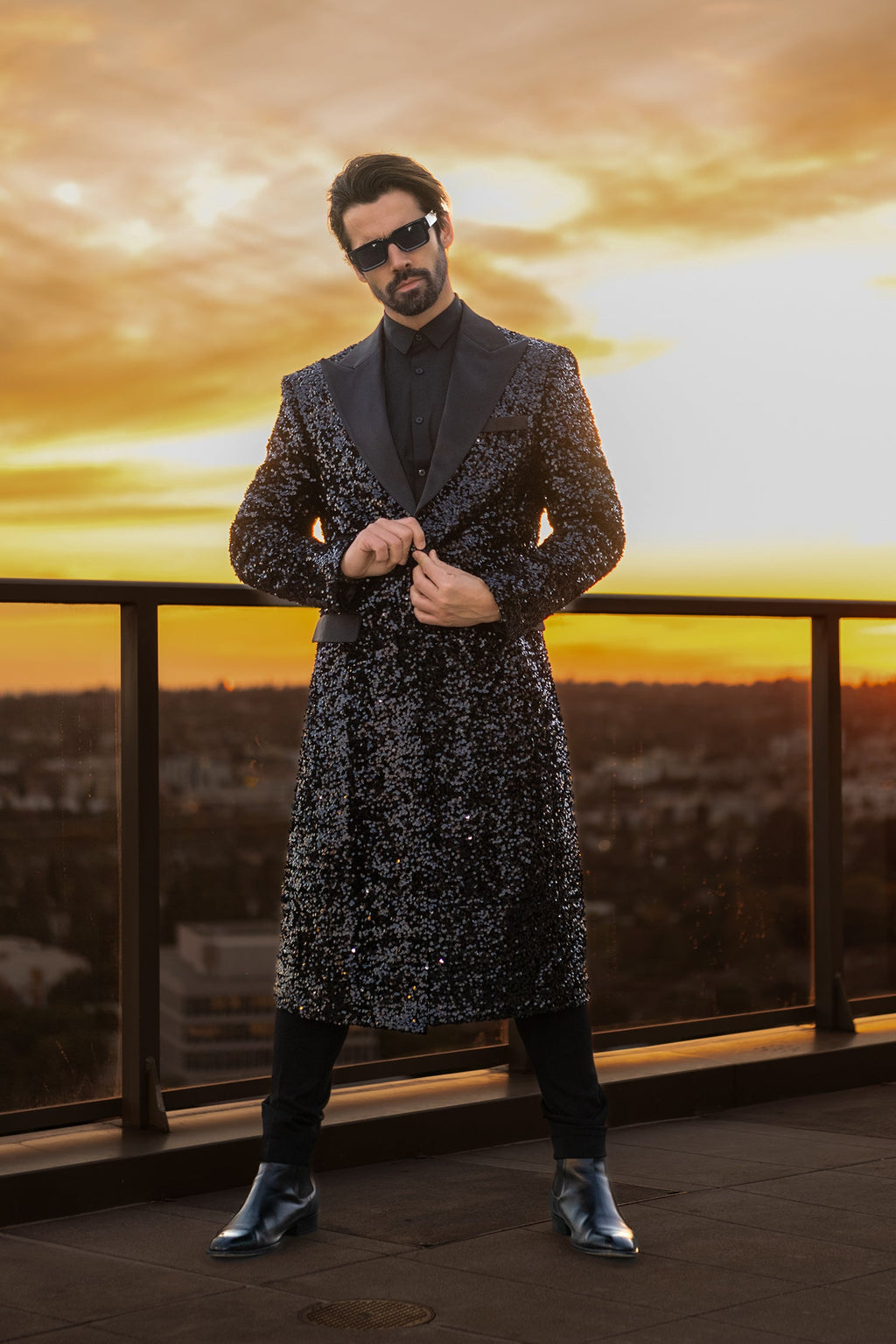 Tovira Sequin Long Coat