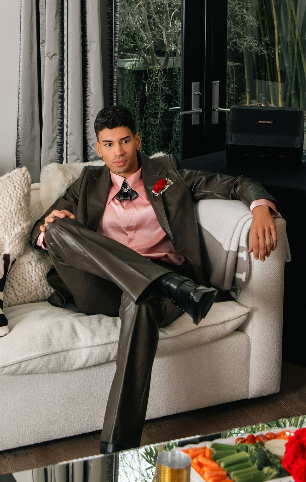 Dalian Faux Leather Suit