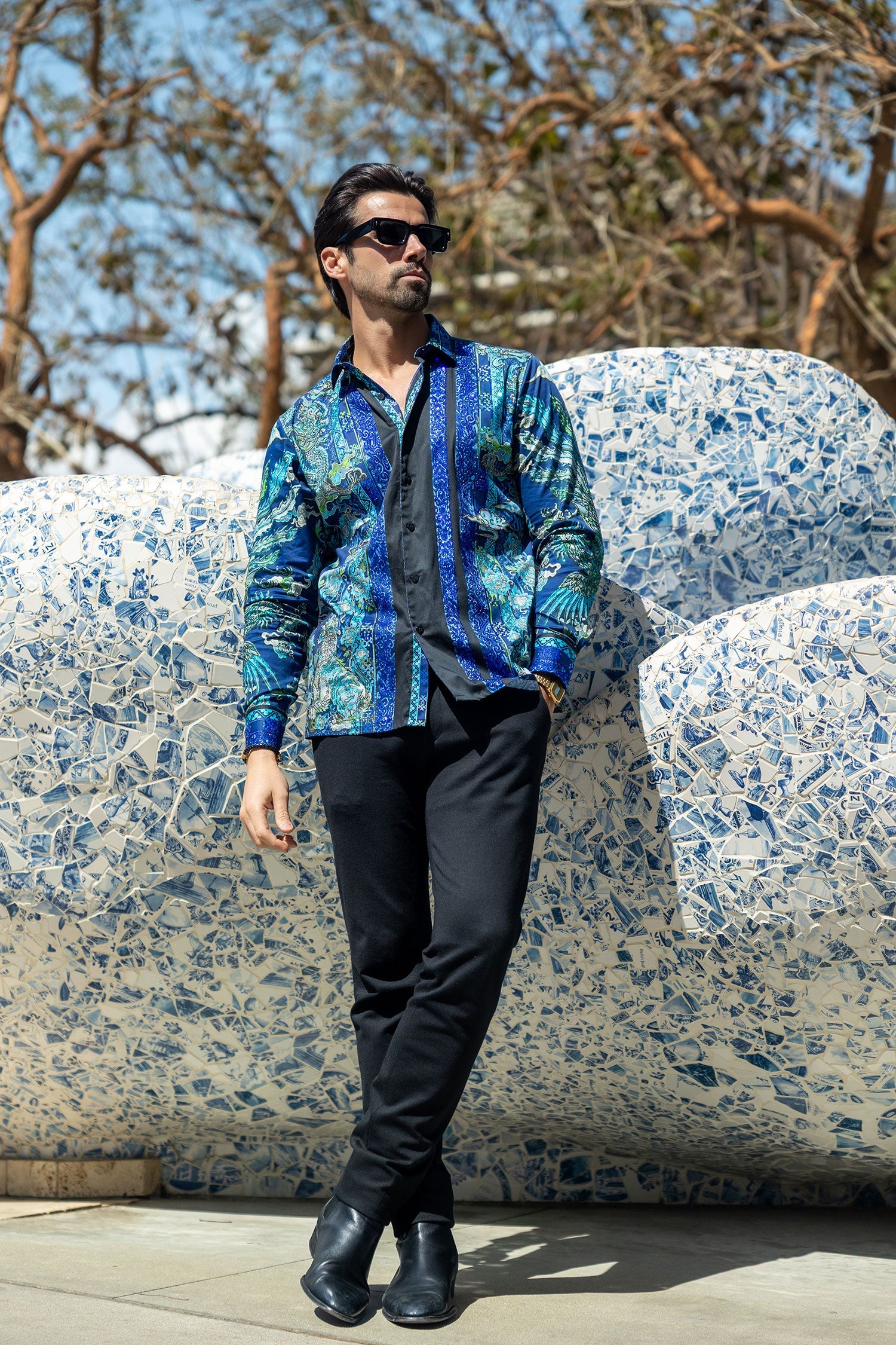 Flitstitch Rhinestone Long Sleeve Shirt