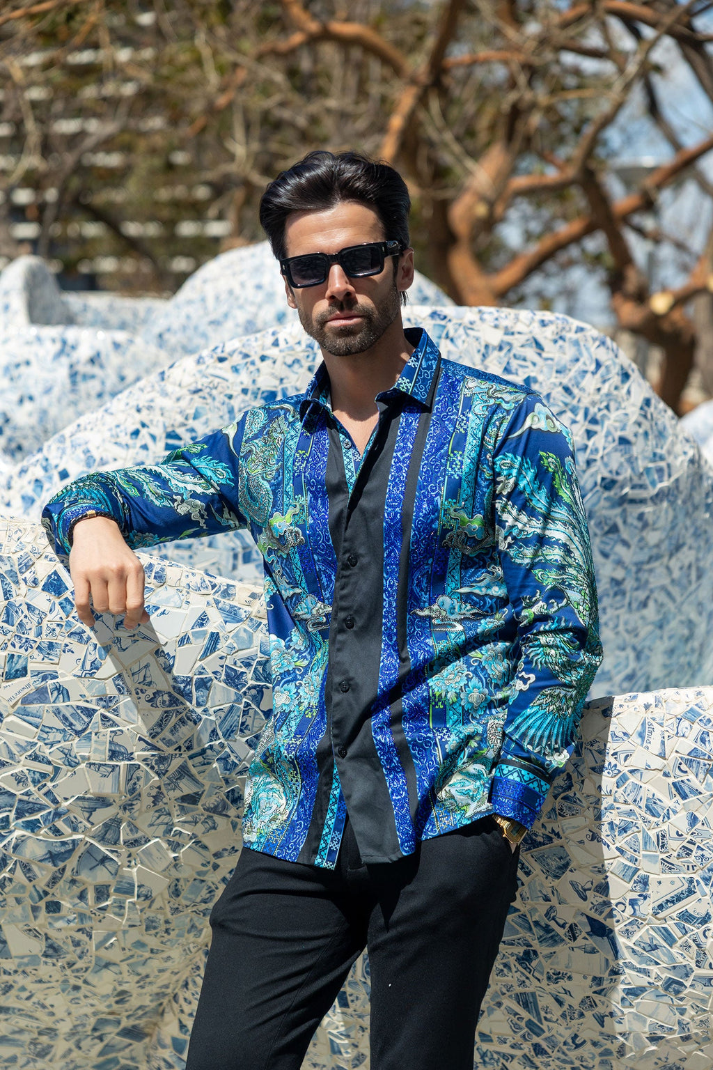 Flitstitch Rhinestone Long Sleeve Shirt