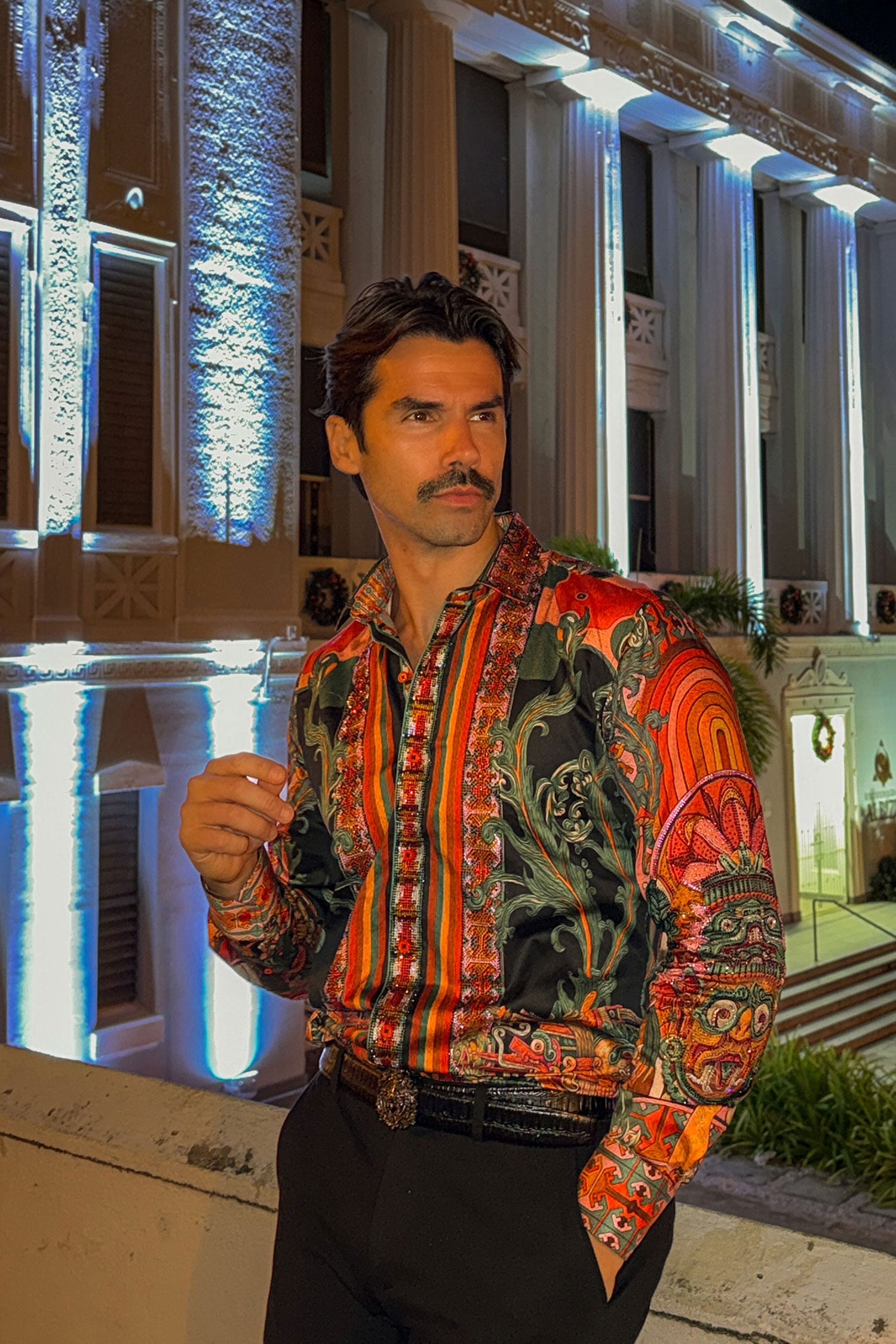 Flickerkilt Rhinestone Long Sleeve Shirt