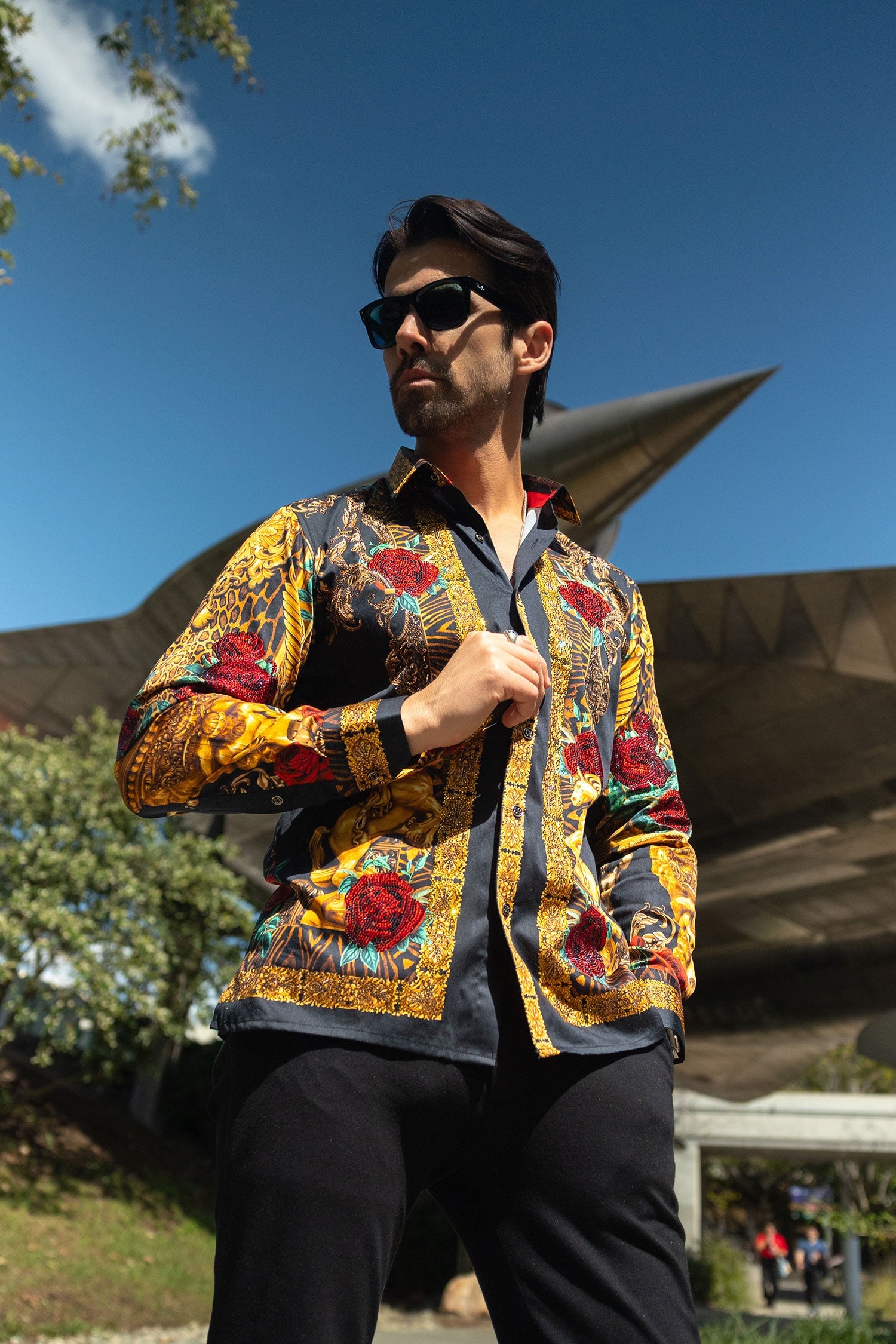 Radiant Sculpt Rhinestone Long Sleeve Shirt