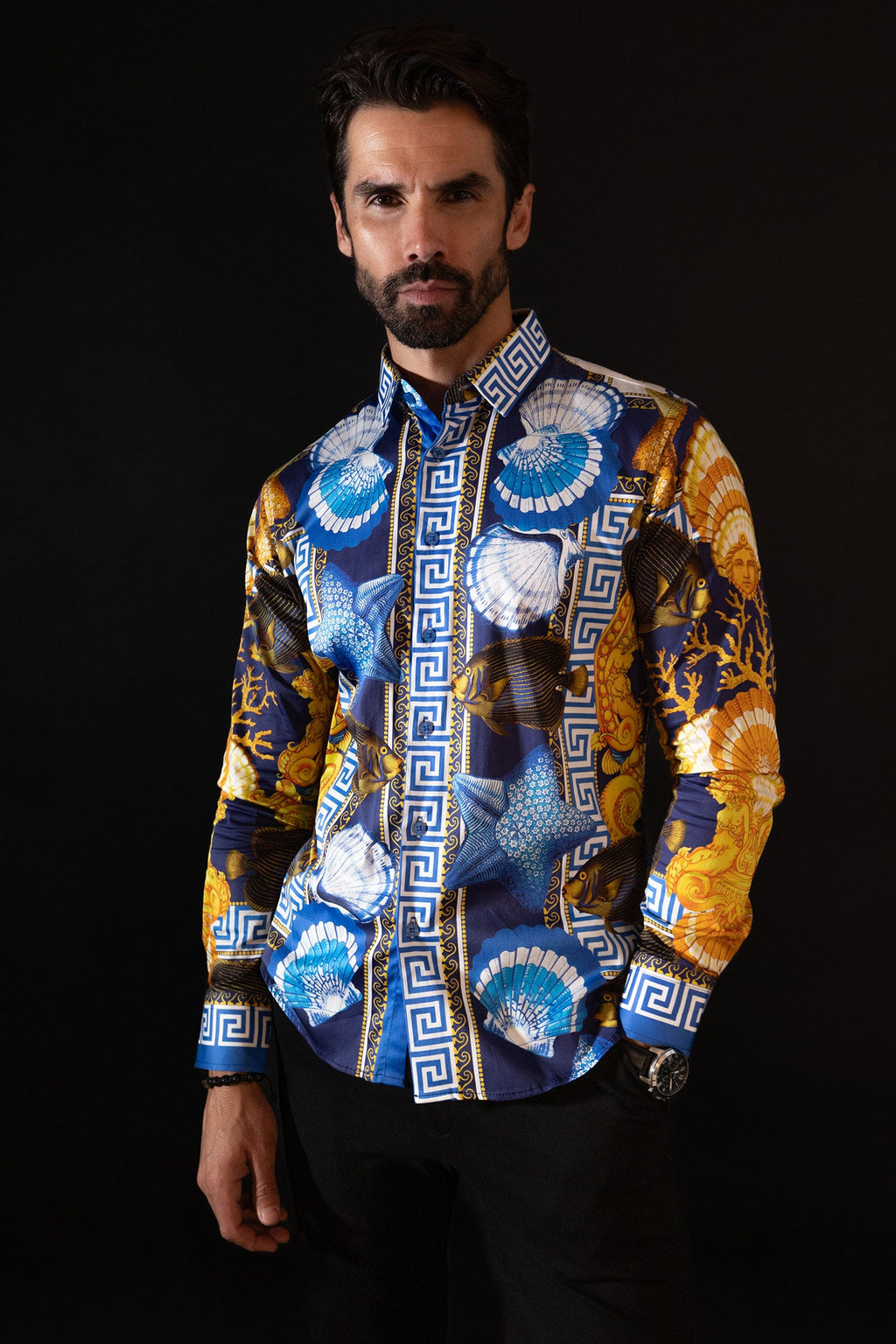 Oxford Rhinestone Long Sleeve Shirt