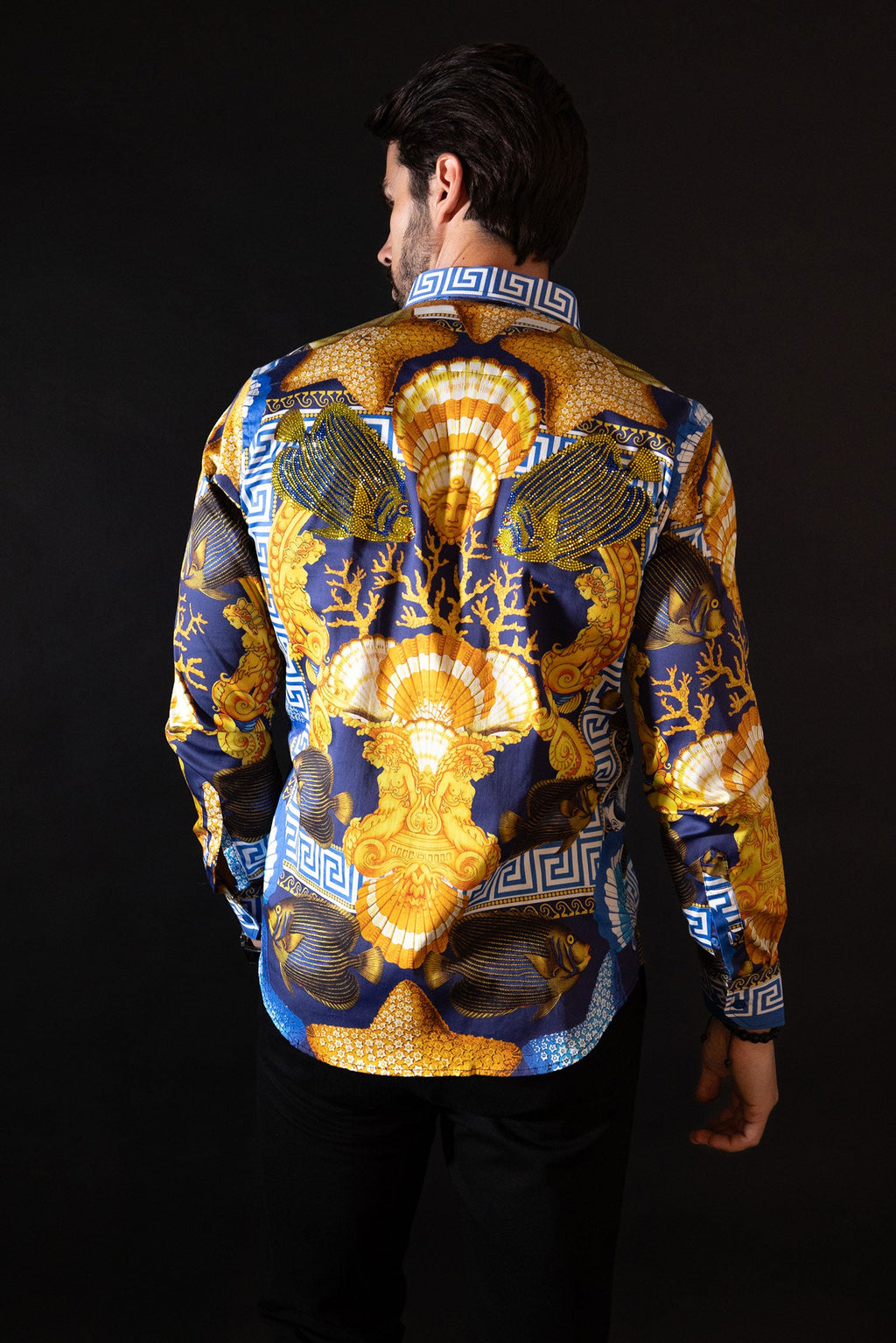 Oxford Rhinestone Long Sleeve Shirt