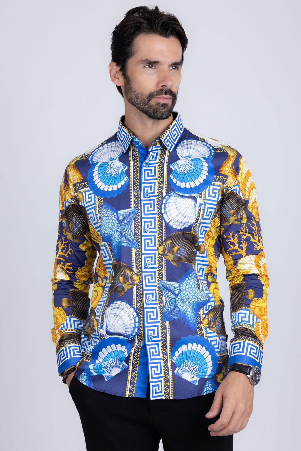 Oxford Rhinestone Long Sleeve Shirt