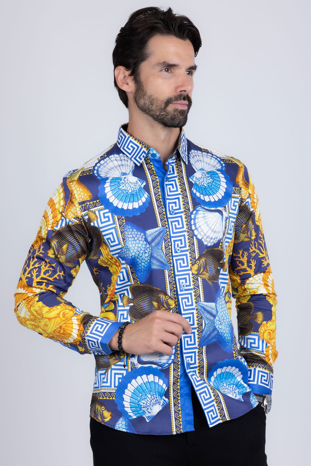 Oxford Rhinestone Long Sleeve Shirt