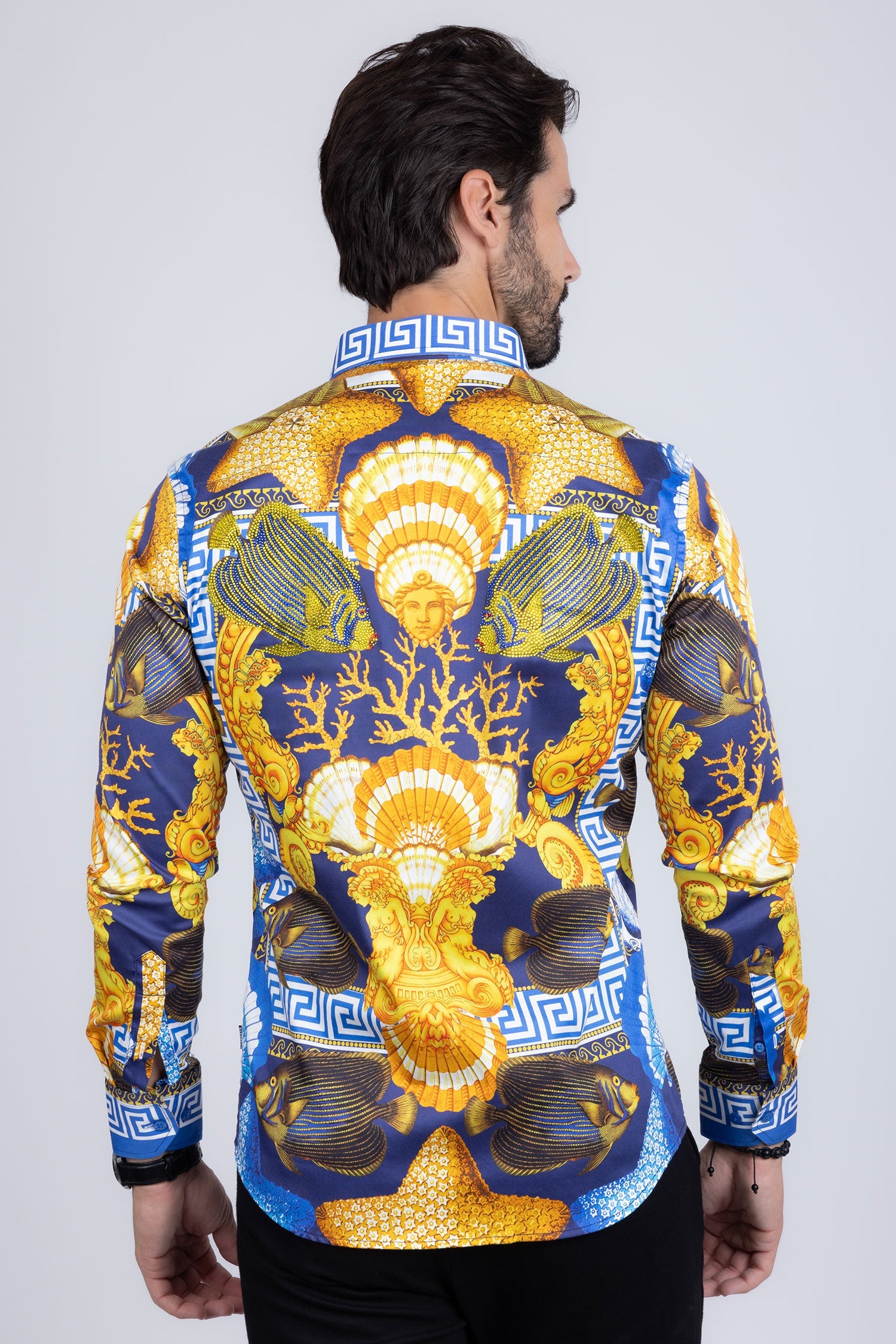 Oxford Rhinestone Long Sleeve Shirt