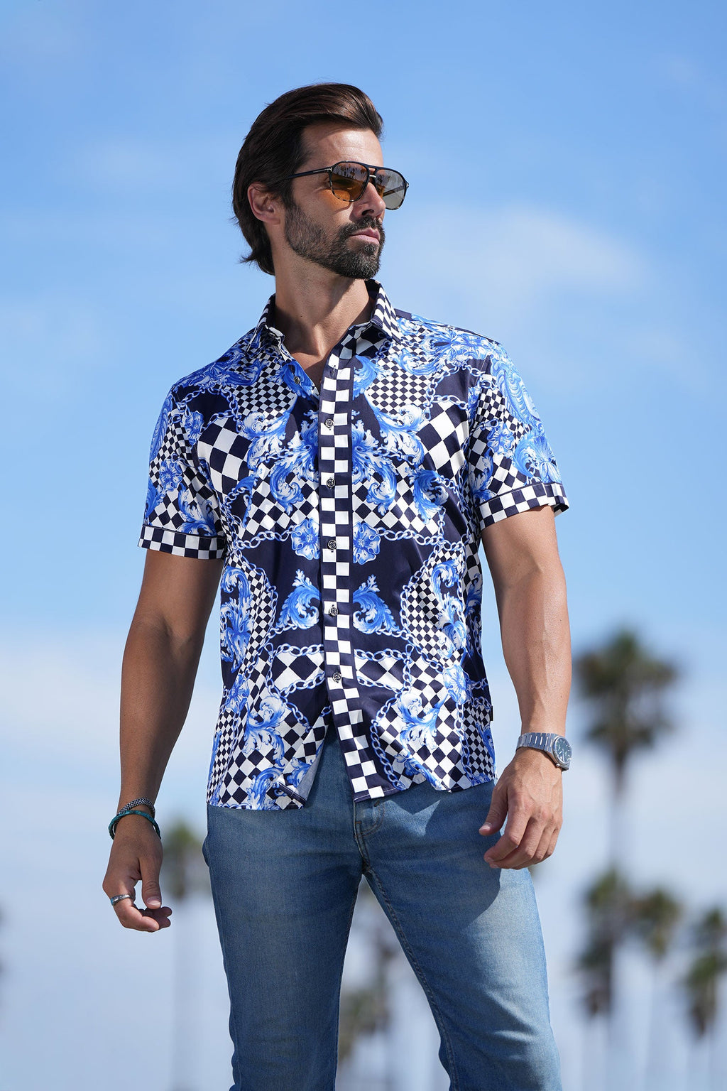 BAROQUE CHECKER Short Sleeve Shirt