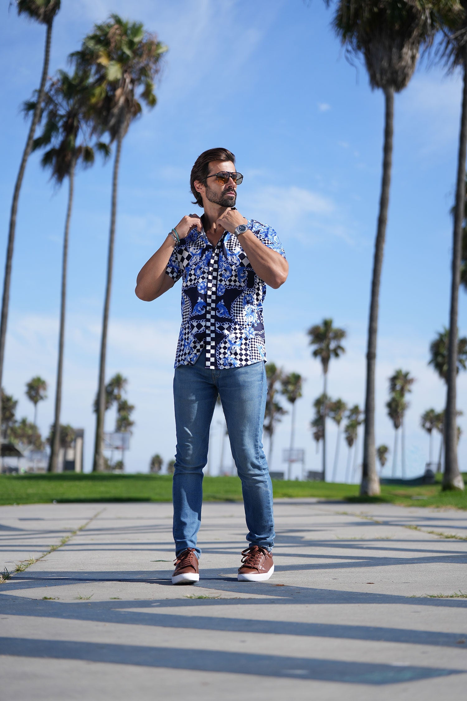 BAROQUE CHECKER Short Sleeve Shirt