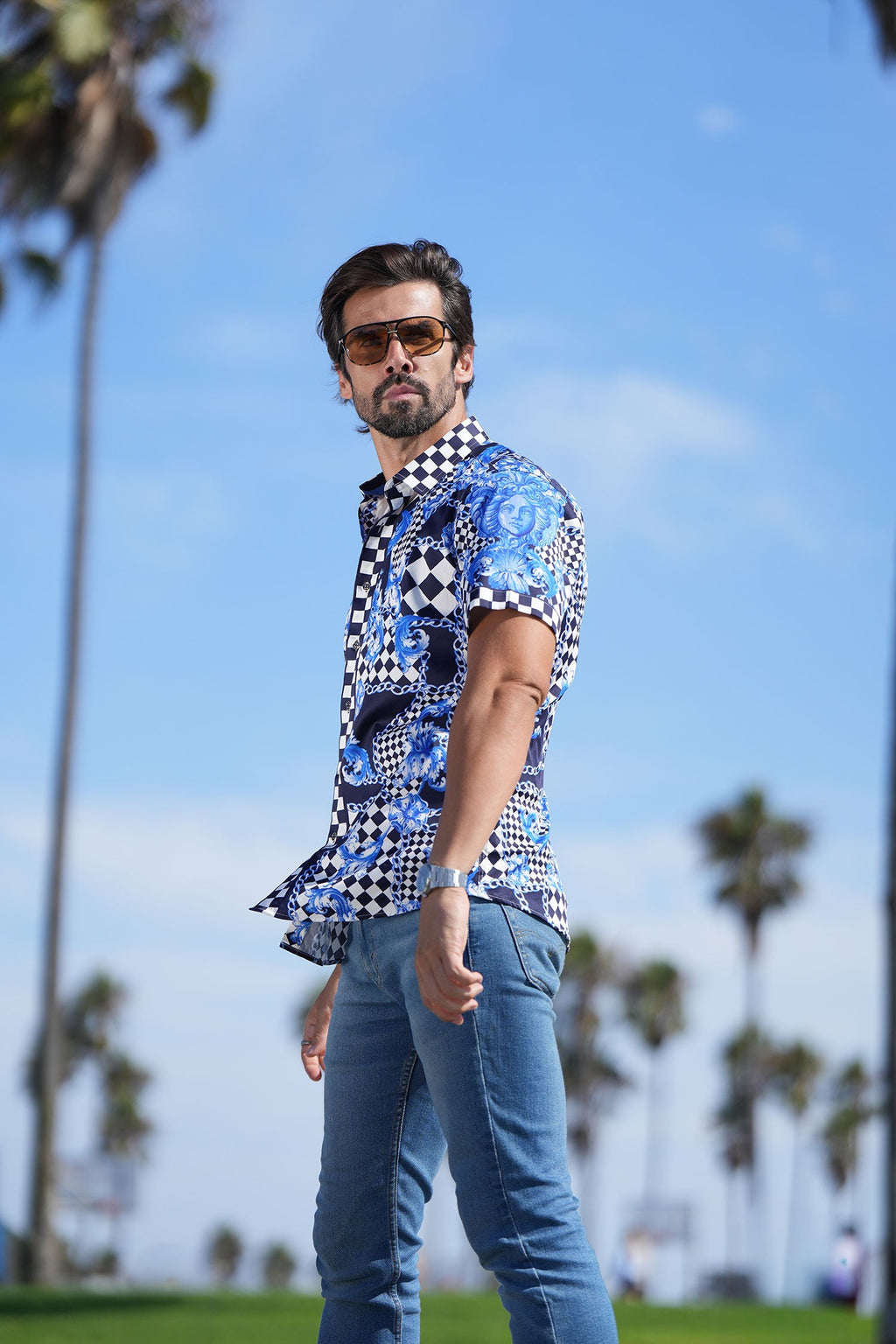 BAROQUE CHECKER Short Sleeve Shirt