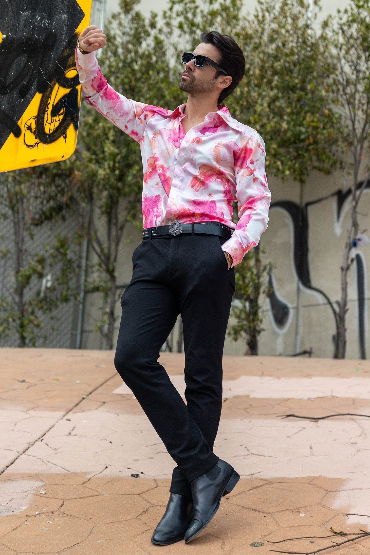 Slinspear Floral Long Sleeve Shirt