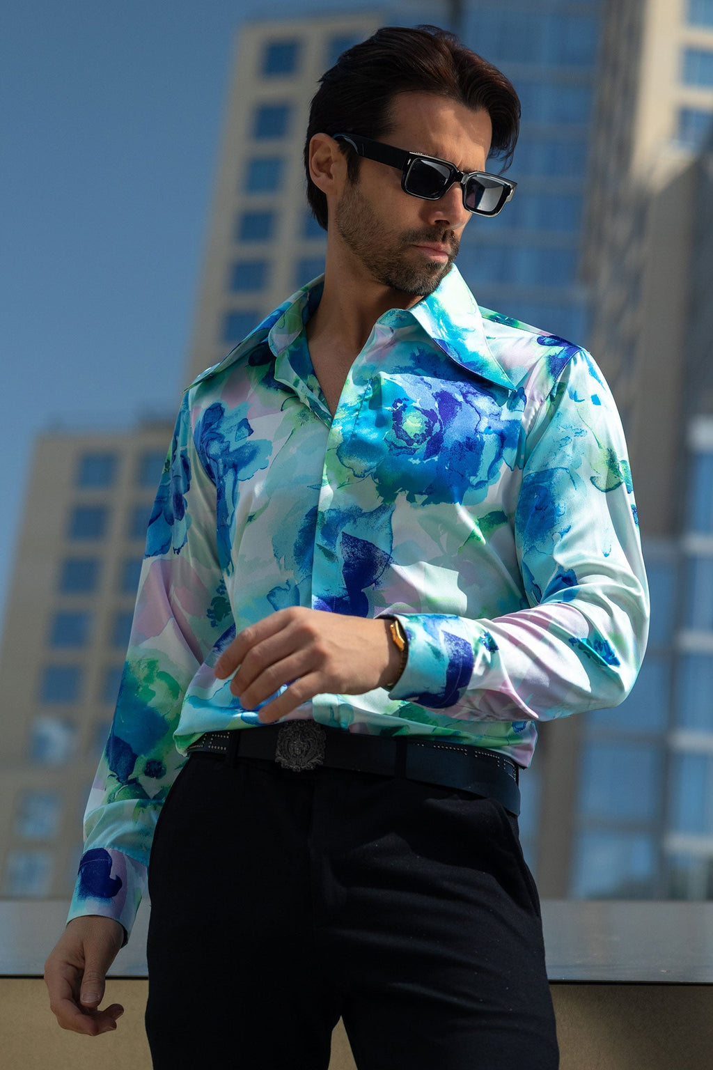 Slinspear Floral Long Sleeve Shirt