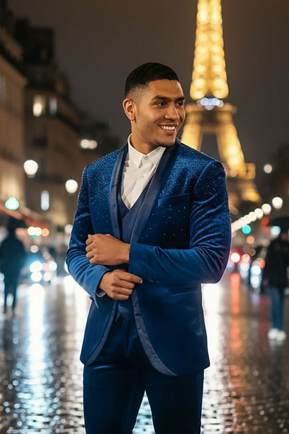 Glitterhod Velvet Rhinestone Suit